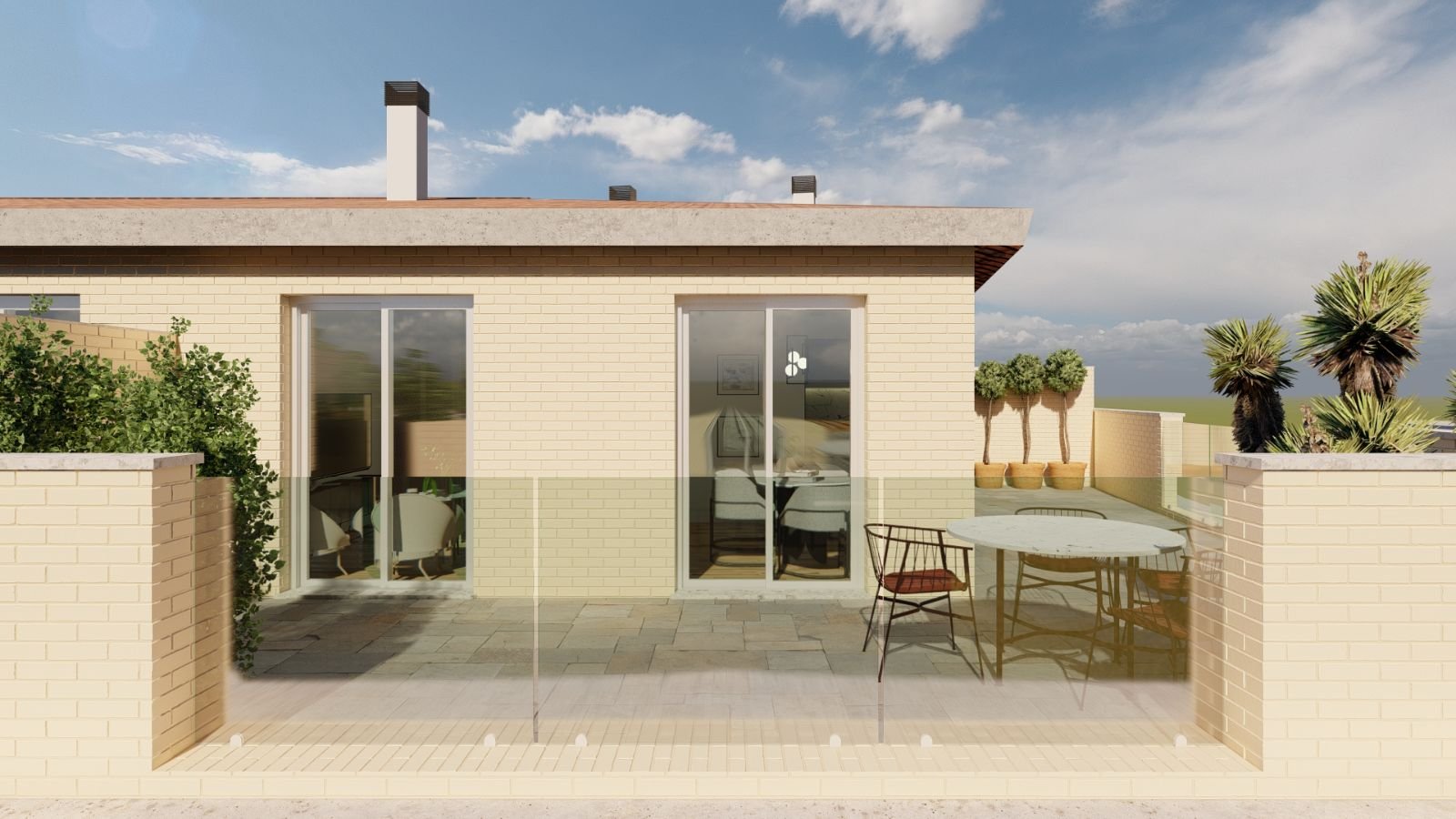 Terraza privada de un ático dúplex