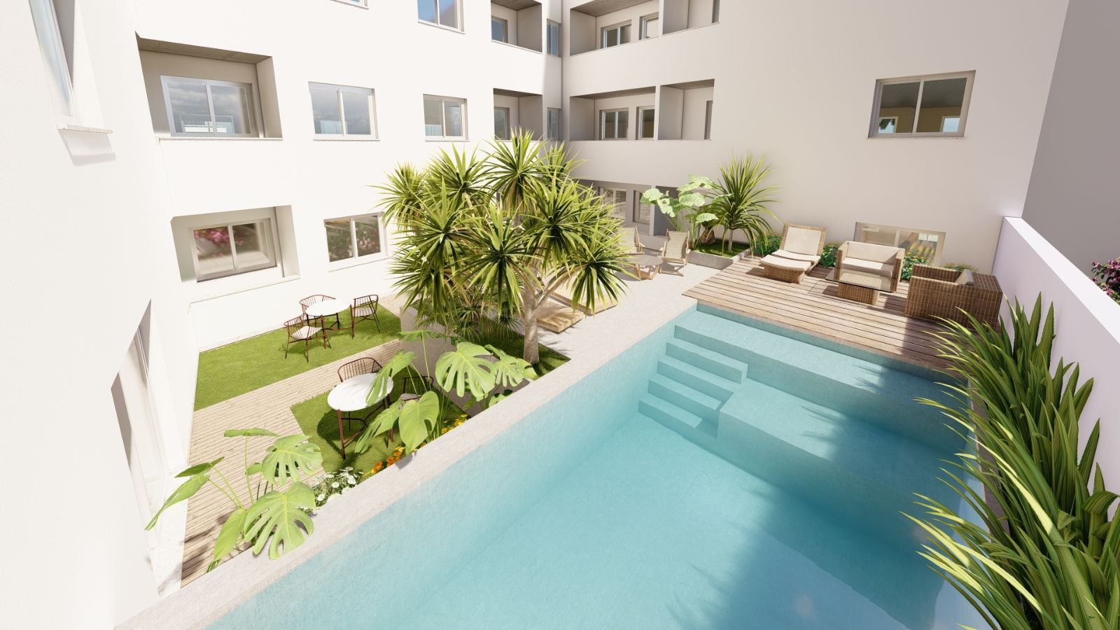 Piscina comunitaria del Edificio Málaga